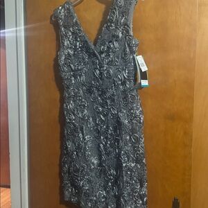 Silver Floral Textured Dress